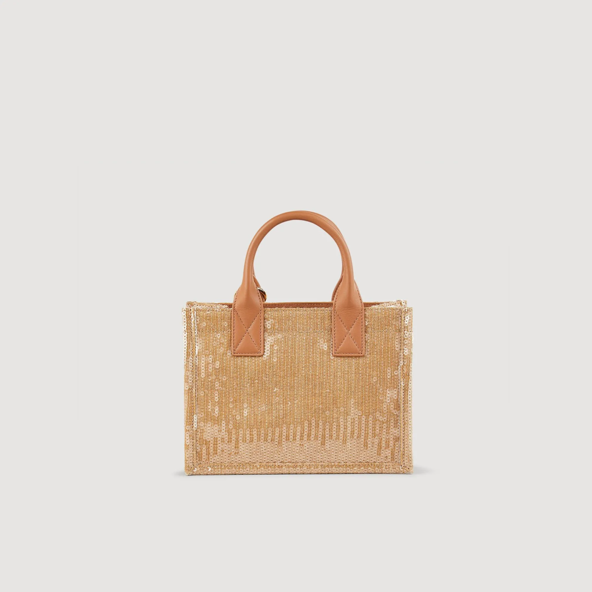 Sacs Cabas|Mini Sacs*SANDRO Petit Cabas Kasbah à Sequins Beige
