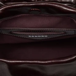 Sacs Cabas|Sacs Porté Épaule*SANDRO Petit Sac En Cuir Brillant Bordeaux