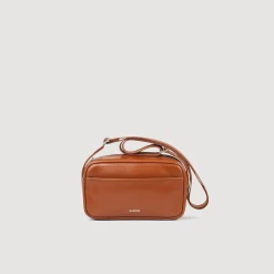 Mini Sacs|Sacs À Bandoulière*SANDRO Petit Sac En Cuir Lisse Marron Clair