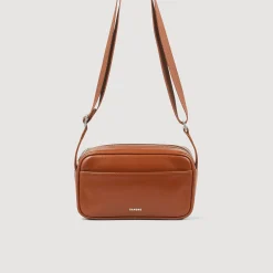 Mini Sacs|Sacs À Bandoulière*SANDRO Petit Sac En Cuir Lisse Marron Clair