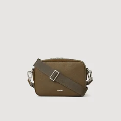 Mini Sacs|Sacs À Bandoulière*SANDRO Petit Sac En Cuir Reconstitué Kaki Fonce