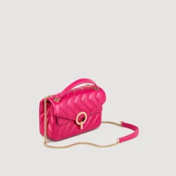 Sacs Porté Épaule|Mini Sacs*SANDRO Petit Sac Yza En Cuir Lisse Fushia