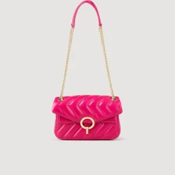 Sacs Porté Épaule|Mini Sacs*SANDRO Petit Sac Yza En Cuir Lisse Fushia