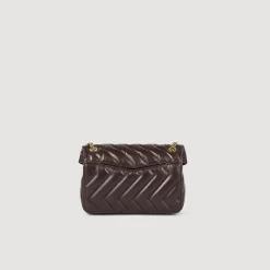 Sacs Porté Épaule|Sacs À Bandoulière*SANDRO Petit Sac Yza En Cuir Lisse Marron