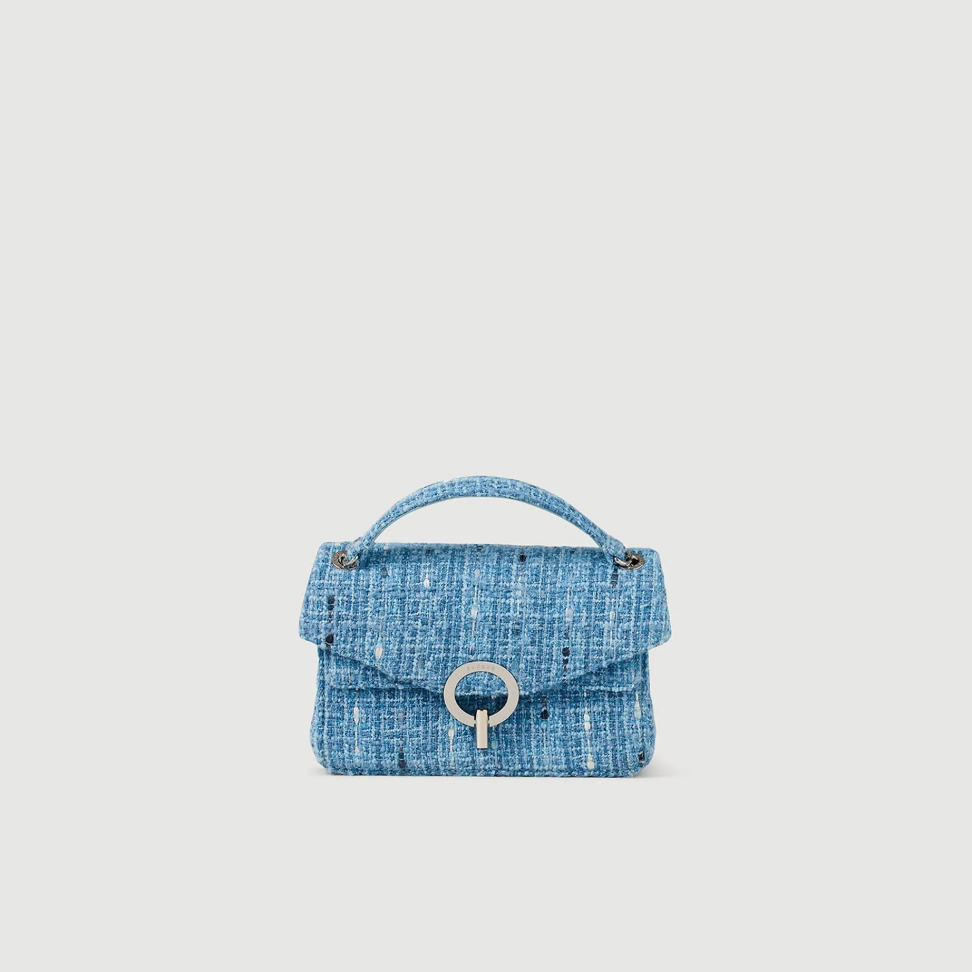 Sacs Porté Épaule|Mini Sacs*SANDRO Petit Sac Yza En Tweed Bleu