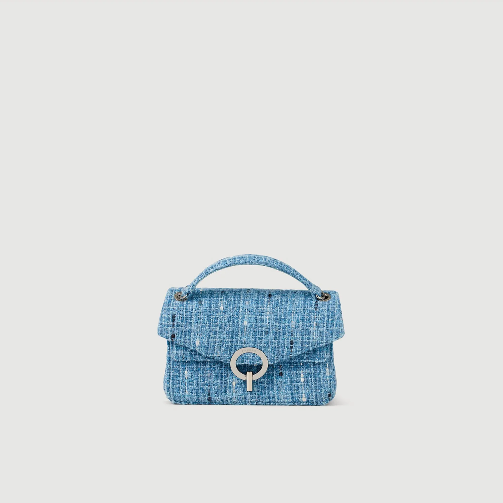 Sacs Porté Épaule|Mini Sacs*SANDRO Petit Sac Yza En Tweed Bleu