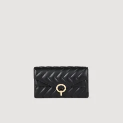 Sacs Porté Épaule|Mini Sacs*SANDRO Pochette Crossbody En Cuir Noir