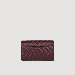 Sacs Porté Épaule|Sacs À Bandoulière*SANDRO Pochette Crossbody En Cuir Bordeaux