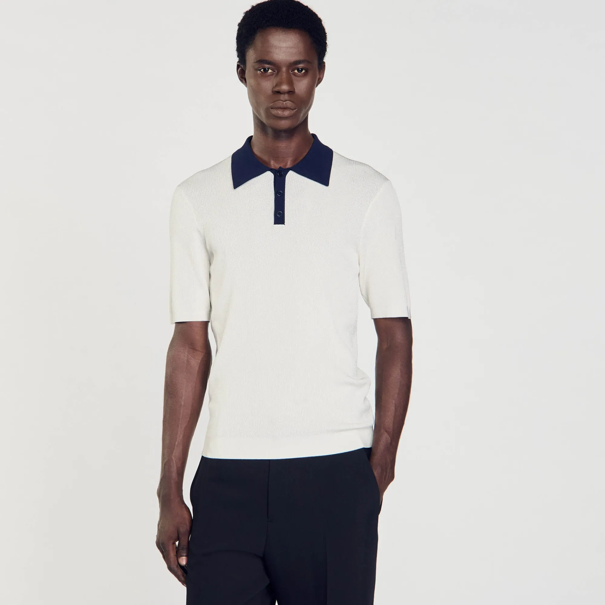 T-Shirts & Polos|Pulls & Gilets*SANDRO Polo Bicolore Ecru