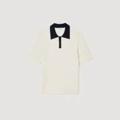 T-Shirts & Polos|Pulls & Gilets*SANDRO Polo Bicolore Ecru