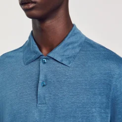 T-Shirts & Polos*SANDRO Polo En Lin Azur