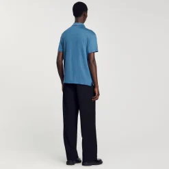 T-Shirts & Polos*SANDRO Polo En Lin Azur