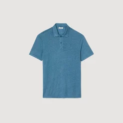 T-Shirts & Polos*SANDRO Polo En Lin Azur
