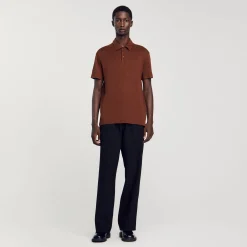 T-Shirts & Polos*SANDRO Polo En Lin Chocolat