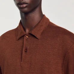 T-Shirts & Polos*SANDRO Polo En Lin Chocolat