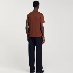 T-Shirts & Polos*SANDRO Polo En Lin Chocolat