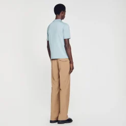 T-Shirts & Polos|Pulls & Gilets*SANDRO Polo En Maille à Col Zippé Bleu Ciel