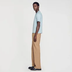 T-Shirts & Polos|Pulls & Gilets*SANDRO Polo En Maille à Col Zippé Bleu Ciel