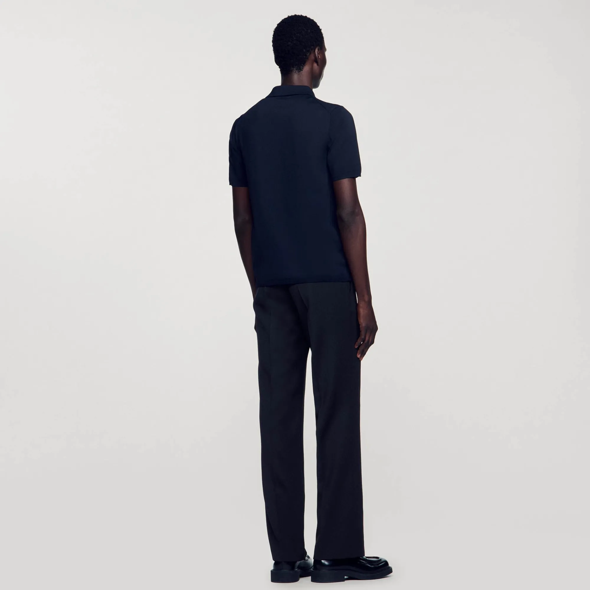 T-Shirts & Polos|Pulls & Gilets*SANDRO Polo En Maille à Manches Courtes Noir