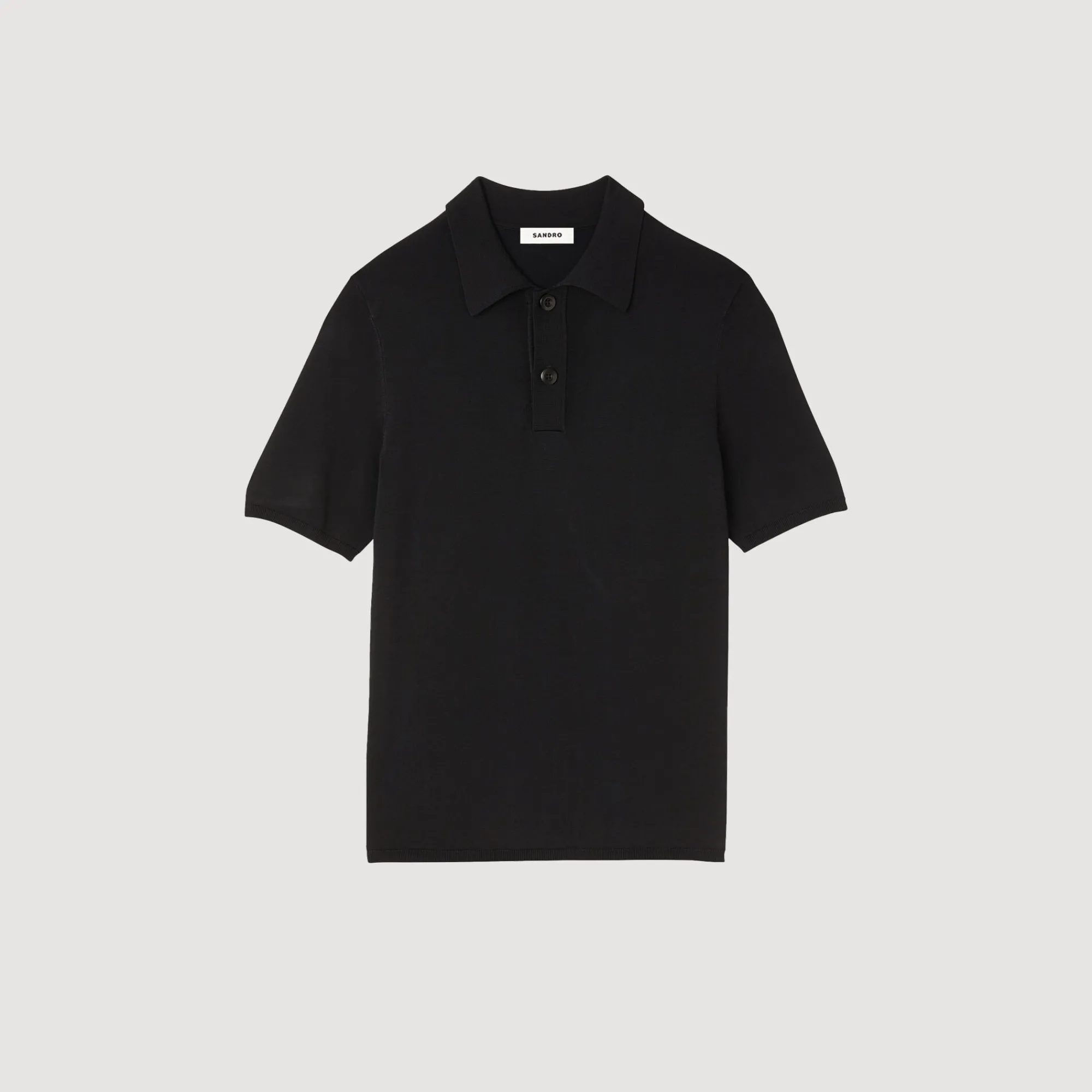 T-Shirts & Polos|Pulls & Gilets*SANDRO Polo En Maille à Manches Courtes Noir