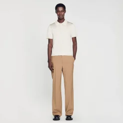 T-Shirts & Polos|Pulls & Gilets*SANDRO Polo En Maille à Manches Courtes Creme