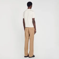 T-Shirts & Polos|Pulls & Gilets*SANDRO Polo En Maille à Manches Courtes Creme