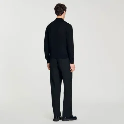 T-Shirts & Polos|Pulls & Gilets*SANDRO Polo En Maille Fine Noir