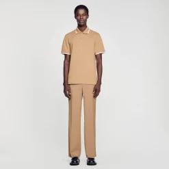 T-Shirts & Polos*SANDRO Polo En Piqué De Coton Marron