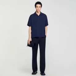 T-Shirts & Polos*SANDRO Polo Fleur En Coton Marine