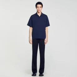 T-Shirts & Polos*SANDRO Polo Fleur En Coton Marine