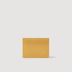 Petite Maroquinerie*SANDRO Porte-cartes En Cuir Reconstitué Beige
