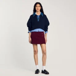 Pulls & Cardigans*SANDRO Pull à Col En Jean Marine