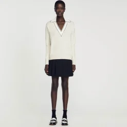 Pulls & Cardigans*SANDRO Pull à Col Polo Ecru