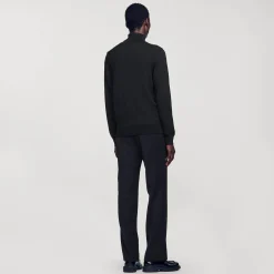 Pulls & Gilets*SANDRO Pull à Col Roulé En Laine Homme Marine