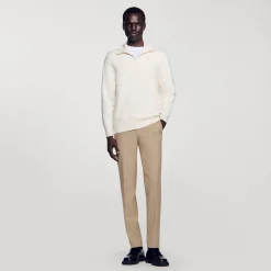 Pulls & Gilets*SANDRO Pull Camionneur Ecru