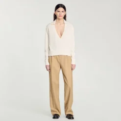 Pulls & Cardigans*SANDRO Pull Col Polo Ecru