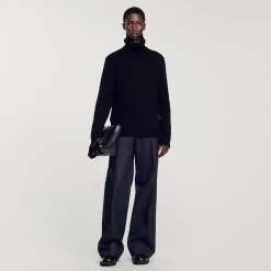 Pulls & Gilets*SANDRO Pull Col Roulé Laine Et Cachemire Noir