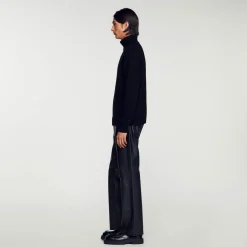 Pulls & Gilets*SANDRO Pull Col Roulé Laine Et Cachemire Noir