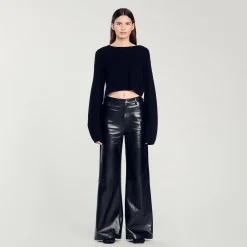 Pulls & Cardigans*SANDRO Pull Court En Cachemire Et Laine Noir