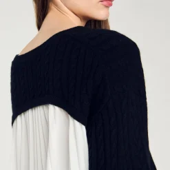 Pulls & Cardigans*SANDRO Pull Court En Cachemire Et Laine Noir