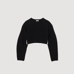 Pulls & Cardigans*SANDRO Pull Court En Cachemire Et Laine Noir