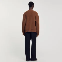Pulls & Gilets*SANDRO Pull Côtelé En Maille Caramel