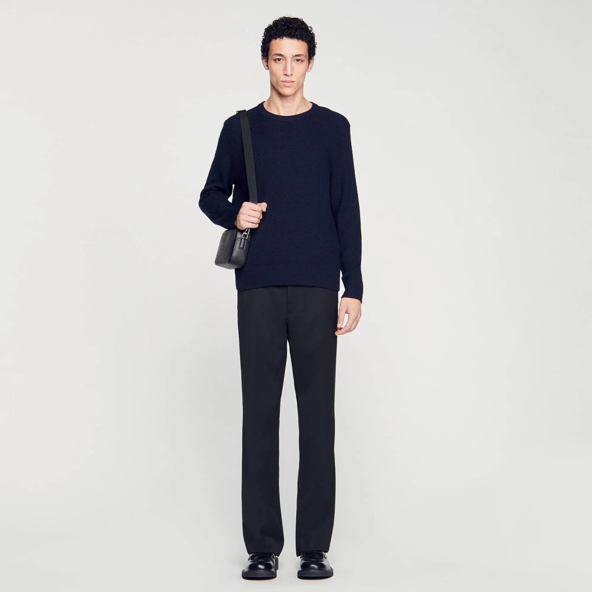 Pulls & Gilets*SANDRO Pull En Laine Marine