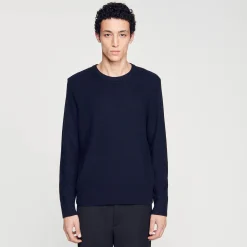 Pulls & Gilets*SANDRO Pull En Laine Marine