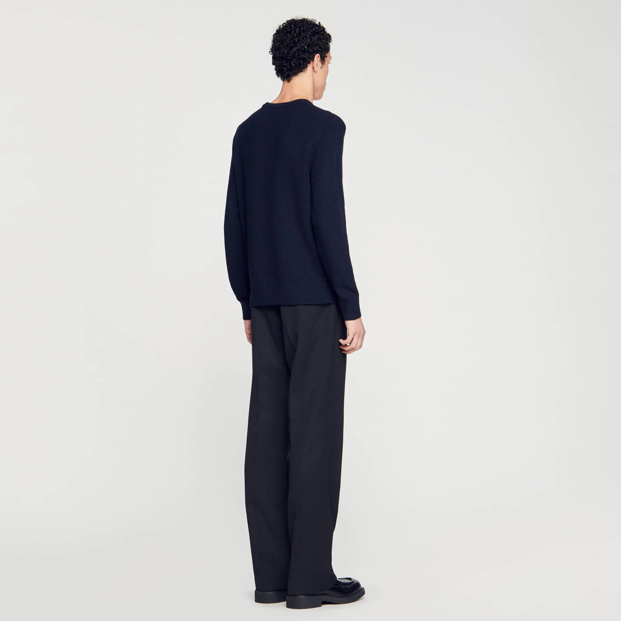 Pulls & Gilets*SANDRO Pull En Laine Marine