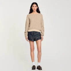 Pulls & Cardigans*SANDRO Pull En Laine Et Cachemire Beige