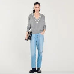 Pulls & Cardigans*SANDRO Pull En Laine Et Cachemire Gris