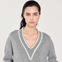 Pulls & Cardigans*SANDRO Pull En Laine Et Cachemire Gris