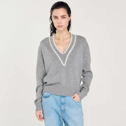 Pulls & Cardigans*SANDRO Pull En Laine Et Cachemire Gris