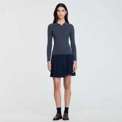 Pulls & Cardigans*SANDRO Pull En Maille à Côtes Gris Foncé